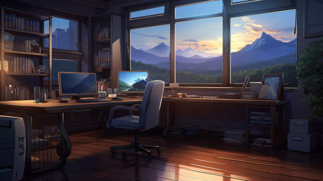 Study room anime style