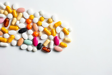 Assorted Pills and Capsules - Pharmaceutical Medication Collection - Created with Generative AI Tools