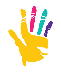 Obraz premium handprint paint color design