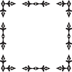 Obraz premium Black and white art deco frame with tulips 