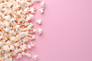 Fresh Popcorn and Movie Clapper Isolated on Vibrant Color Background - Cinema Snacks Delight - Created with Generative AI Tools