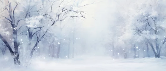 Zelfklevend Fotobehang Christmas card background Snowy landscape © ArtStockVault