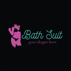 bath suit logo design vector