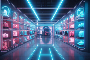 Fototapeta premium Futuristic Online Shopping E-Commerce