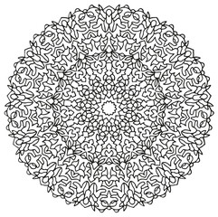 beautiful hand drawn mandala to be colored no stress