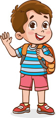 cute little kid show happy and friendly pose expression.happy children student.