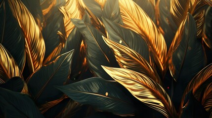 Tropical Paradise: Vibrant Leaves Wallpaper