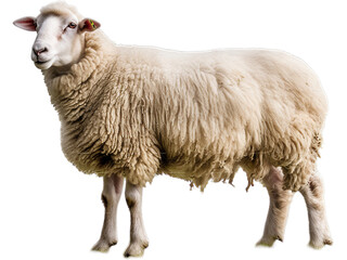Grazing Sheep, Transparent Background