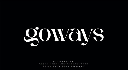 Goways Sports minimal tech font letter set. Luxury vector typeface for company. Modern gaming fonts logo design. - obrazy, fototapety, plakaty