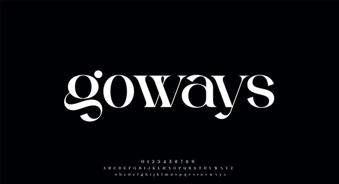 Goways Sports minimal tech font letter set. Luxury vector typeface for company. Modern gaming fonts logo design.