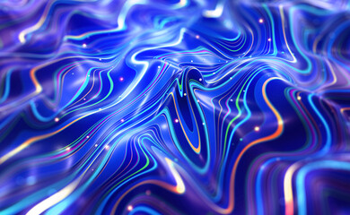 Fototapeta premium Abstract data swirl. Wavy field of tangled strings 3D illustration. The magic and beauty of mysterious feelings