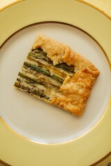 slice of asparagus gruyere galette