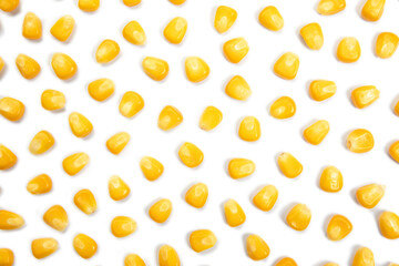 top view stock photo isolated corn pattern on white background. - 650885844