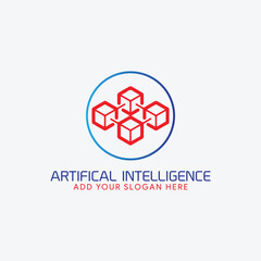 artificial intelligence logo design vector