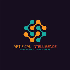 artificial intelligence logo design vector