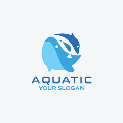 aquatic logo design vector