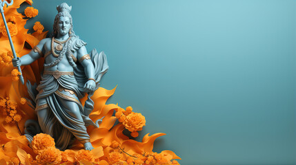 Hindu festival of light, joy, love and victory. The figure of a warrior, demigod or god. Ai generative