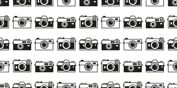 film camera seamless pattern photographer vector photography cartoon icon logo doodle gift wrapping paper
