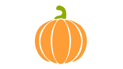 Pumpkin Halloween or Thanksgiving flat color icon for apps and website. Vector simple orange pumpkin icon