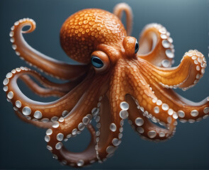 Obraz premium octopus close up. Professional studio portrait of a octopus. generative AI