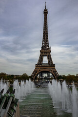 Vertical shot of the world-known Eiffel Tower in Paris, France