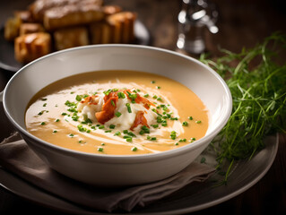 Savor the Flavor: Creamy Lobster Bisque in a Bow