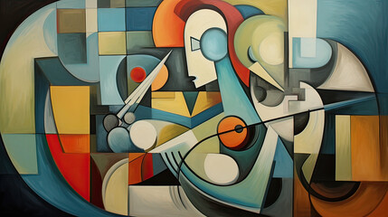 Cubist interpretations of modern luxury, abstract and multifaceted. AI generative