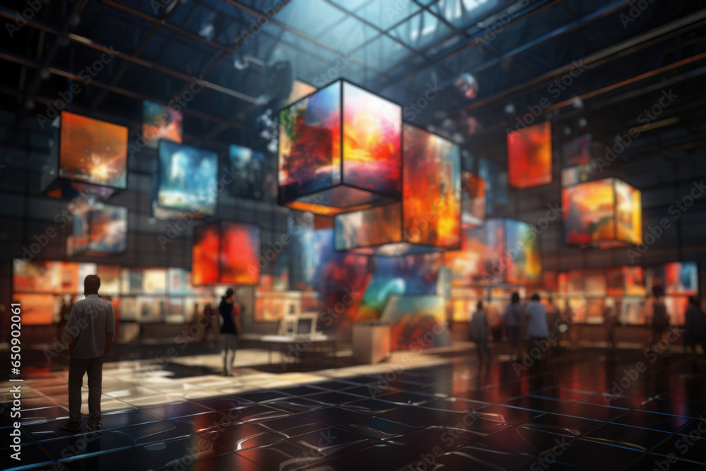 Poster a virtual art gallery where users can view, purchase, and even invest in digital art pieces using bl