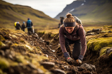 Volunteer in the highlands of Iceland.