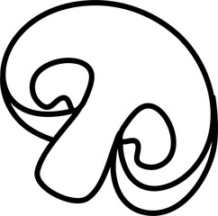Mushroom outline, mushroom line art, mushroom Illustration 