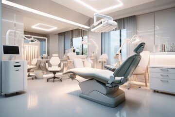 A hypermodern treatment room for dentistry. - obrazy, fototapety, plakaty
