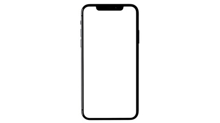 smartphone on a transparent background with a transparent screen, smartphone mockup isolated on a white background for any image