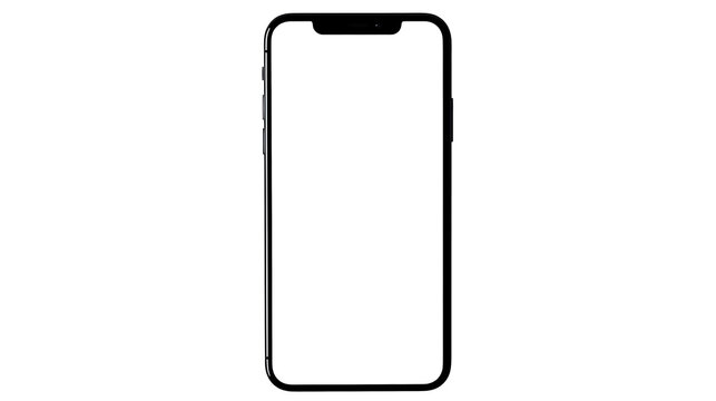 smartphone on a transparent background with a transparent screen, smartphone mockup isolated on a white background for any image