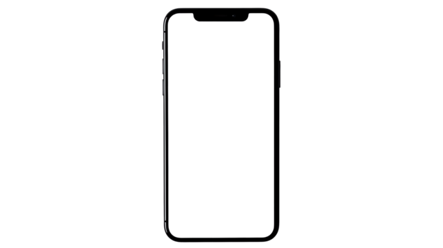 smartphone on a transparent background with a transparent screen, smartphone mockup isolated on a white background for any image