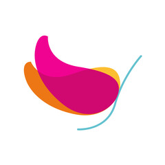 bright silhouette of a butterfly for a logo