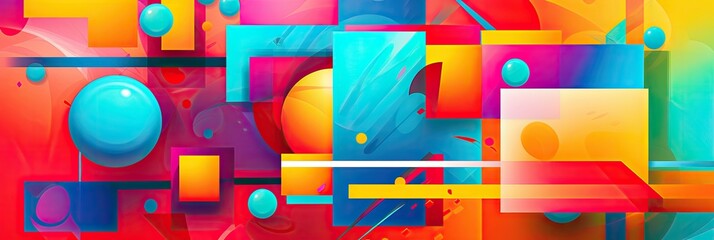 Abstract background with bright colors and geometric shapes