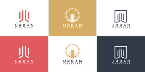 Urban city logo collection Premium Vector