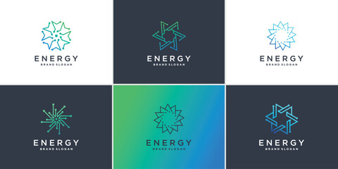 Fototapeta na wymiar Set of abstract energy logo Premium Vector