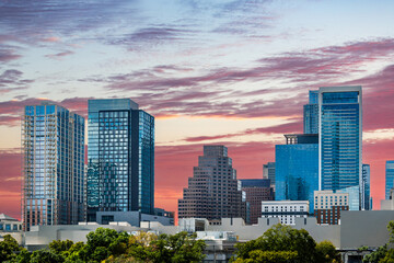 Fototapeta na wymiar sunset in Austin texas