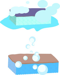 泡立つスポンジのイラスト