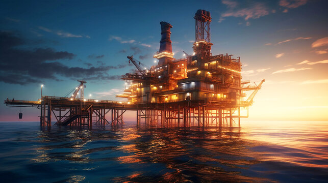 Oil refinery plant from industry zone,Oil refinery at twilight,Aerial view of Oil and gas industry, 
industry factory concept and transportation,, Refinery factory and oil storage tank 
