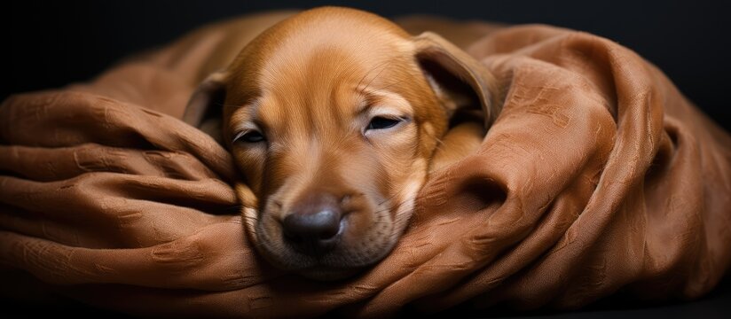 New puppy just born in amniotic sac