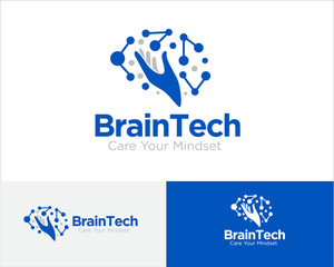 brain tech logo designs for medical technology and laboratory