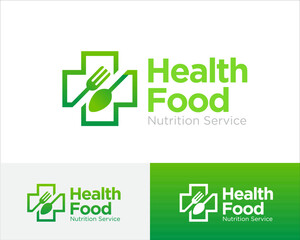 cross health food logo designs for nutrition and medical food logo
