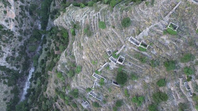 Amazing view over the famous ridomo gorge in mountainous Mani area in Messenia, Peloponnese, Greece