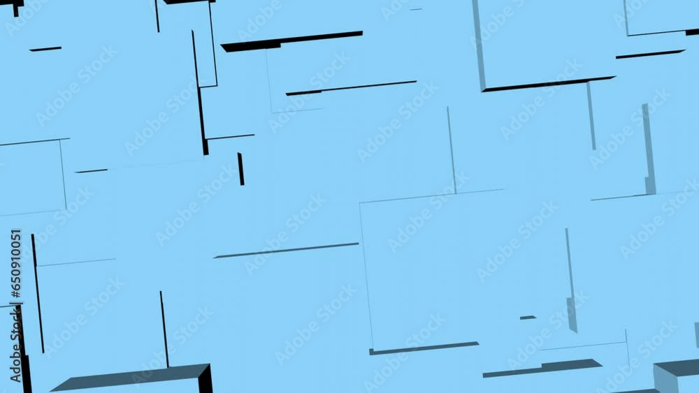 Poster blue abstract cubic video background or intro screensaver. rendering animation.