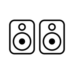  speaker double line icon vector design template and ilustration with editable stroke