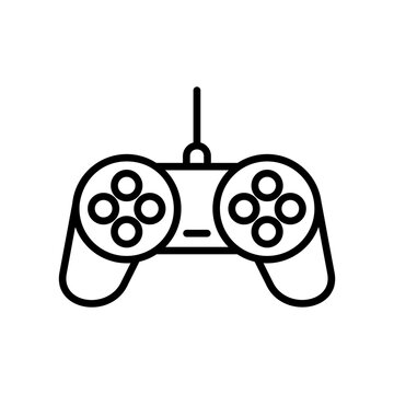 Stick consol game emulator line icon vector design template and ilustration with editable stroke