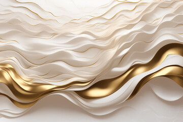 3d white gold waves wallpaper