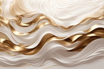 Foto auf Acrylglas 3d white gold waves wallpaper © Rizki Ahmad Fauzi